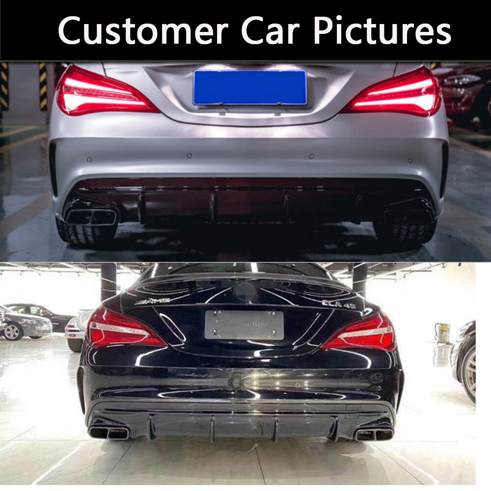 Rear Bumper Diffuser Exhaust Tailpipes for Benz W117 CLA200 CLA250 2013-2019
