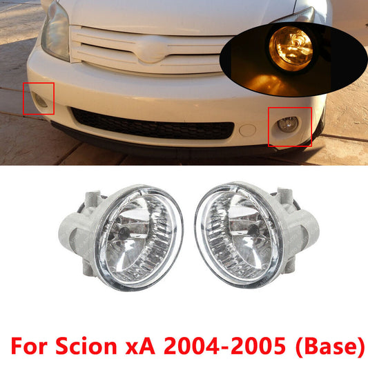 for Scion xA 2004-2005 (Base) Clear Front Bumper Fog Light Driving Lamps Pair