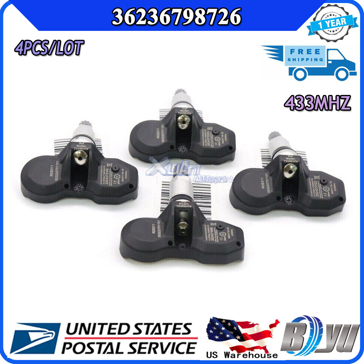 36236771034 433MHz for Mini Tire Pressure Sensor for BMW and for Rolls-Royce - 4 new TPMS Units