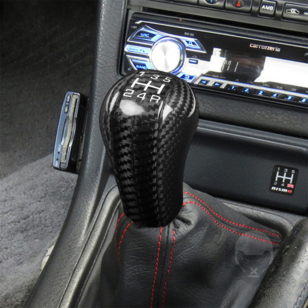 3Pcs Real Carbon Fiber Gear Shift Knob Panel Set Trim for Nissan GTR R32 R33 R34