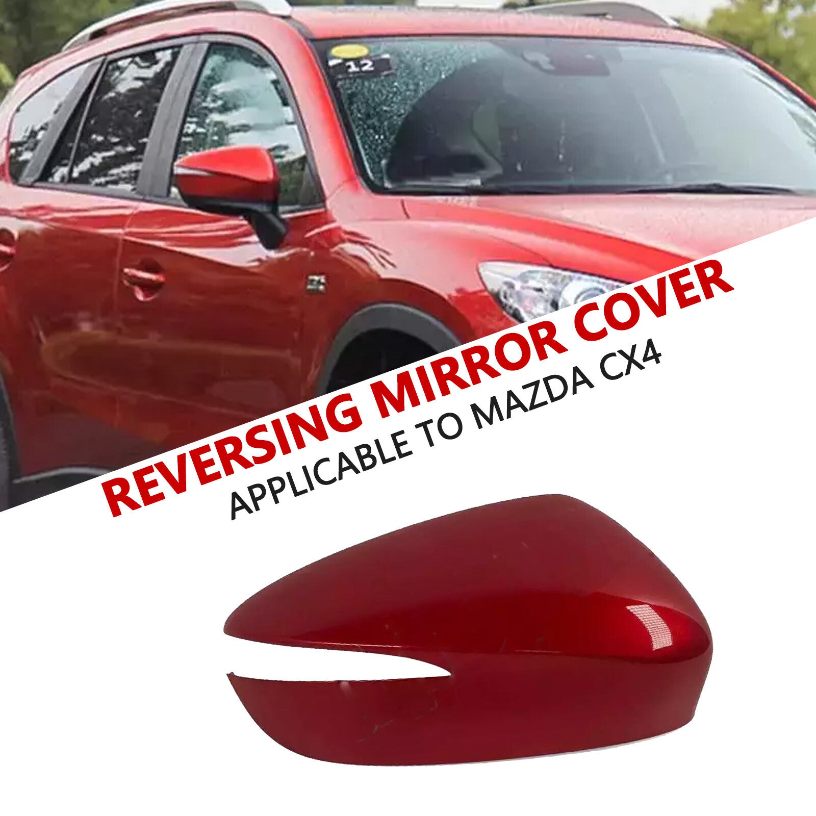 Right Passenger Side Red Rearview Mirror Cap Cover for Mazda CX-5 2015-2016