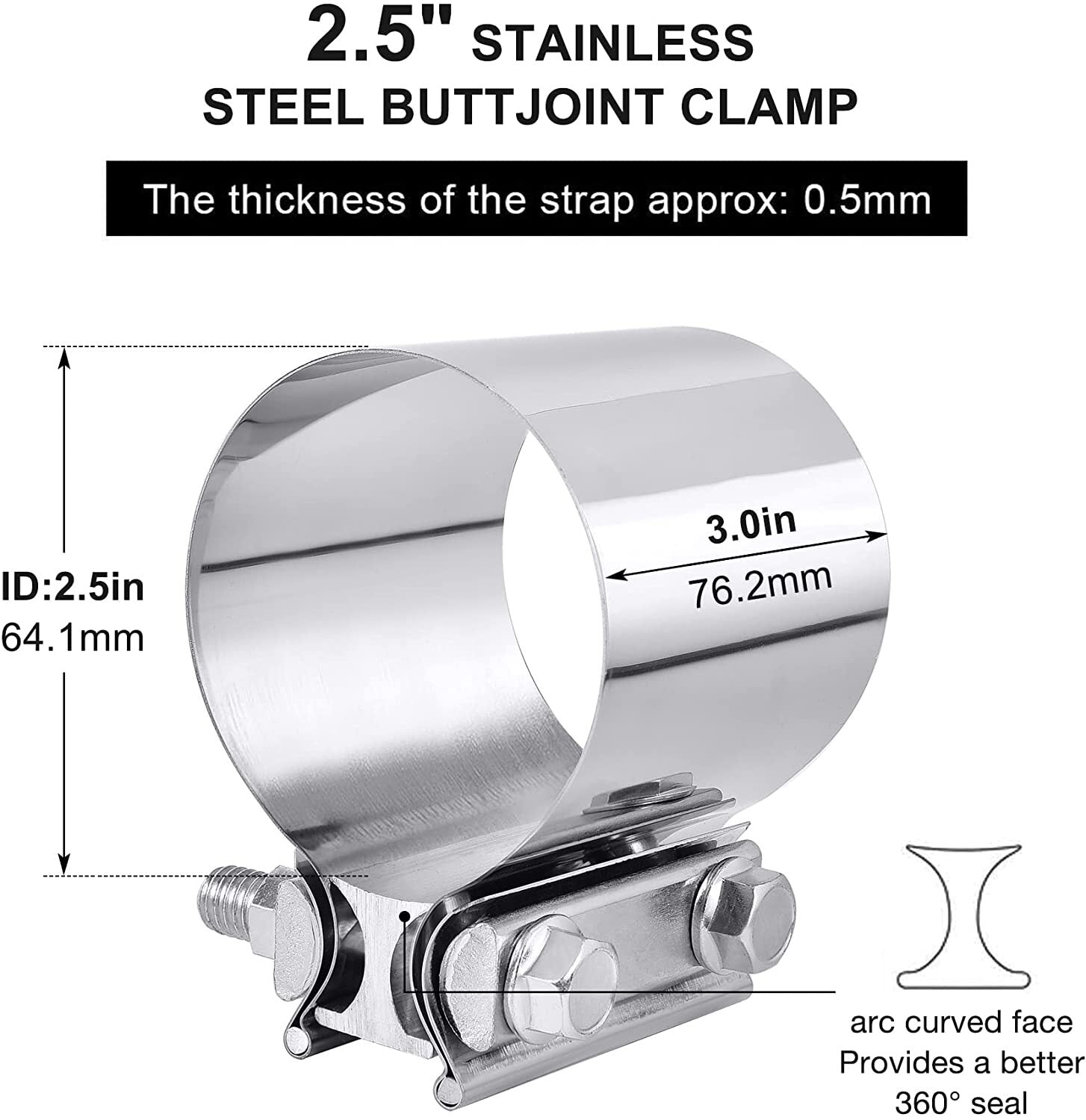 2.5-inch vent clip, 2.5-inch vent clamp, 2.5-inch Butt connector vent clamp for ducts