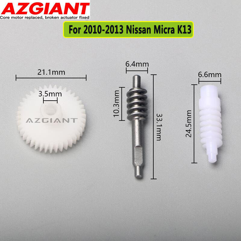 Repair of the folding motor gear for the side mirror of the door is applicable to for Nissan Micra K13 models manufactured between 2010 and 2013.