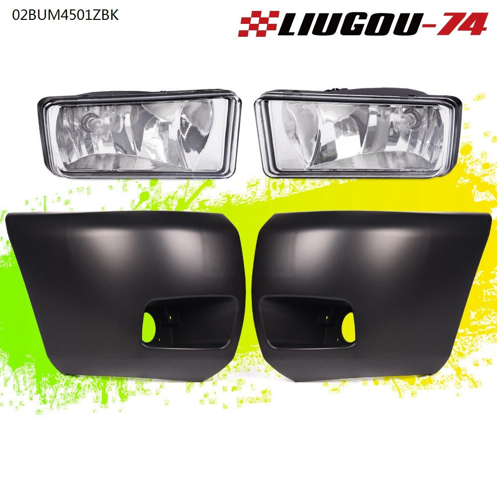 2-piece black front bumper end cap fog light LH right-hand grip fits 2007 - 2013 Silverado 1500