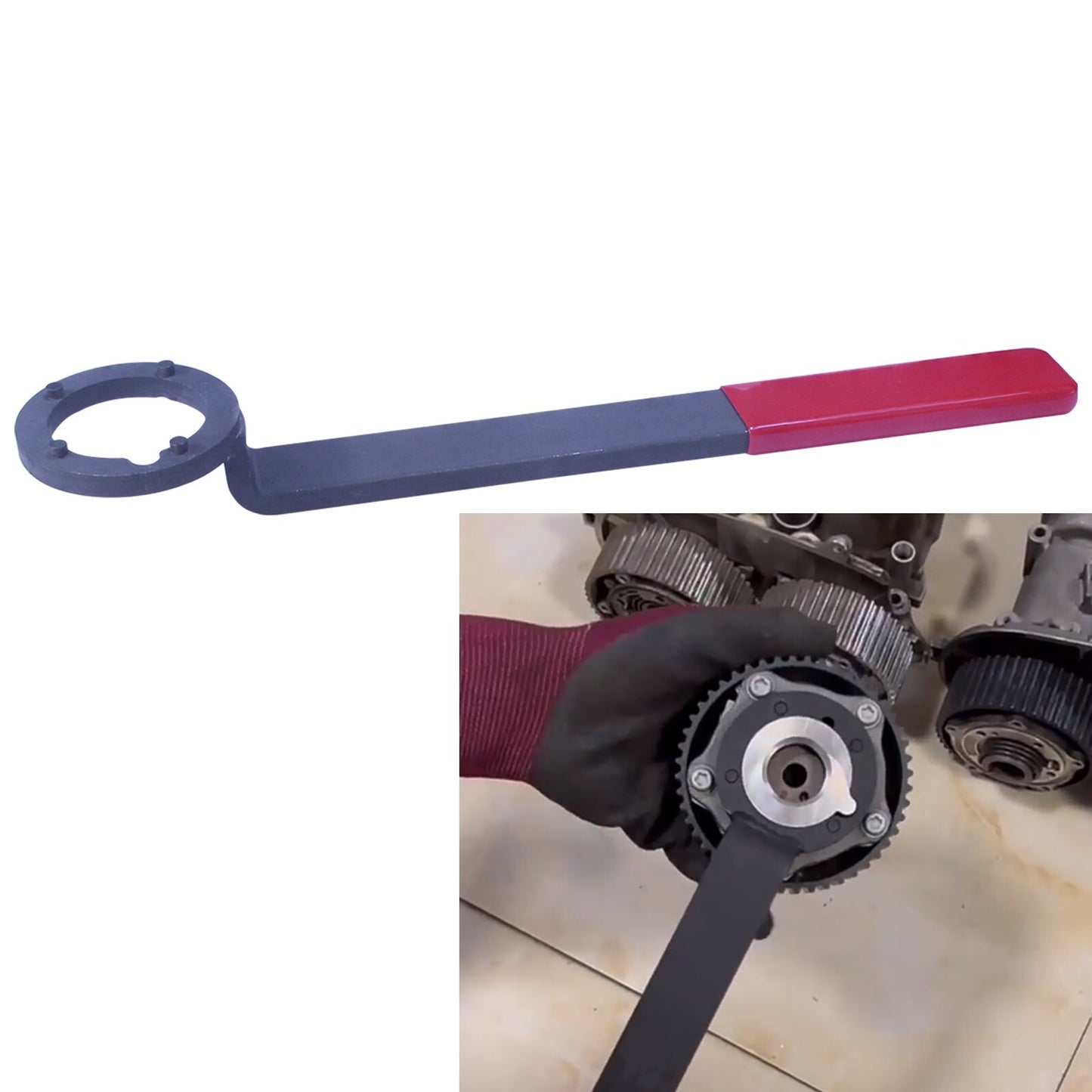 Engine timing belt replacement tool, crankshaft pulley retainer tool suitable for Volkswagen 1.4T and 1.5T engines.