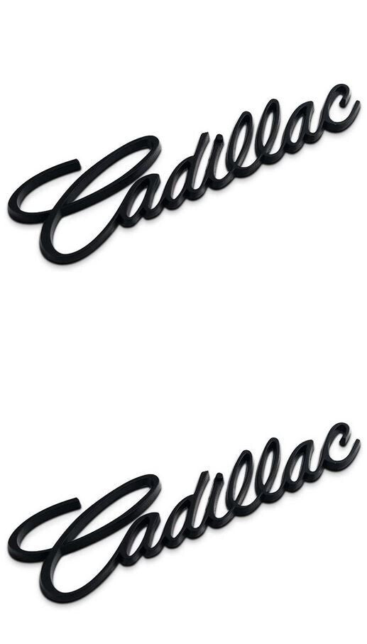 2-Piece Fitting for Cadillac Car Trunk Badge Boot Badge Metal Sticker Lettering Black