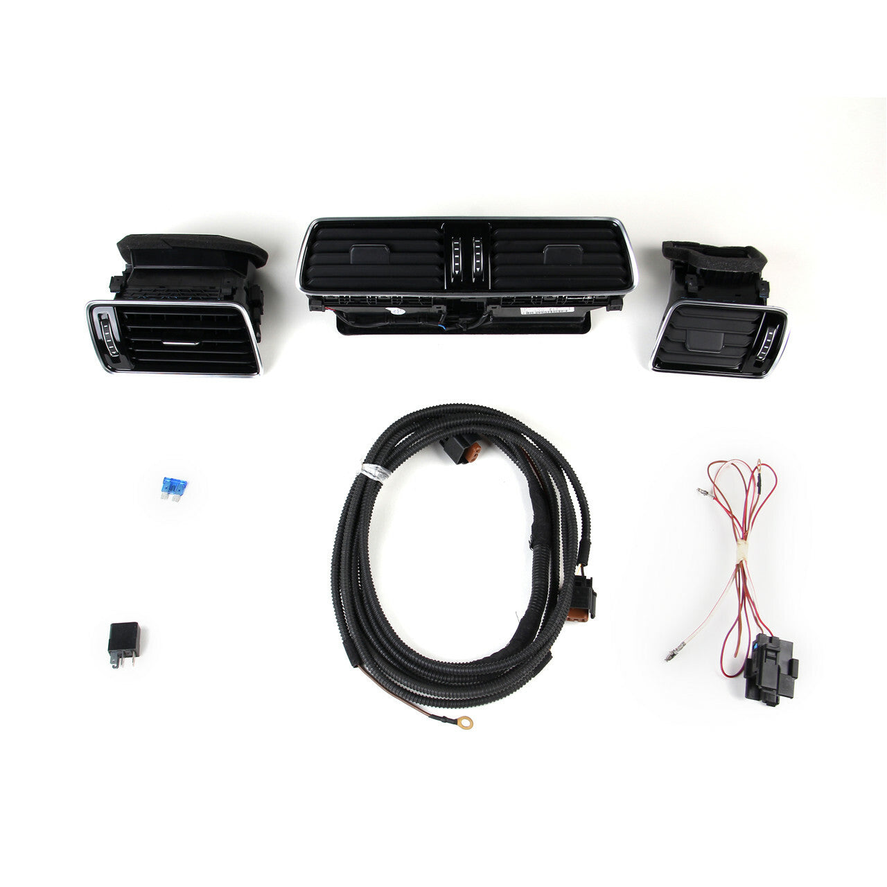 1Set Black Chrome Piano Paint Instrument Panel Socket Ventilation Kit for VW CC