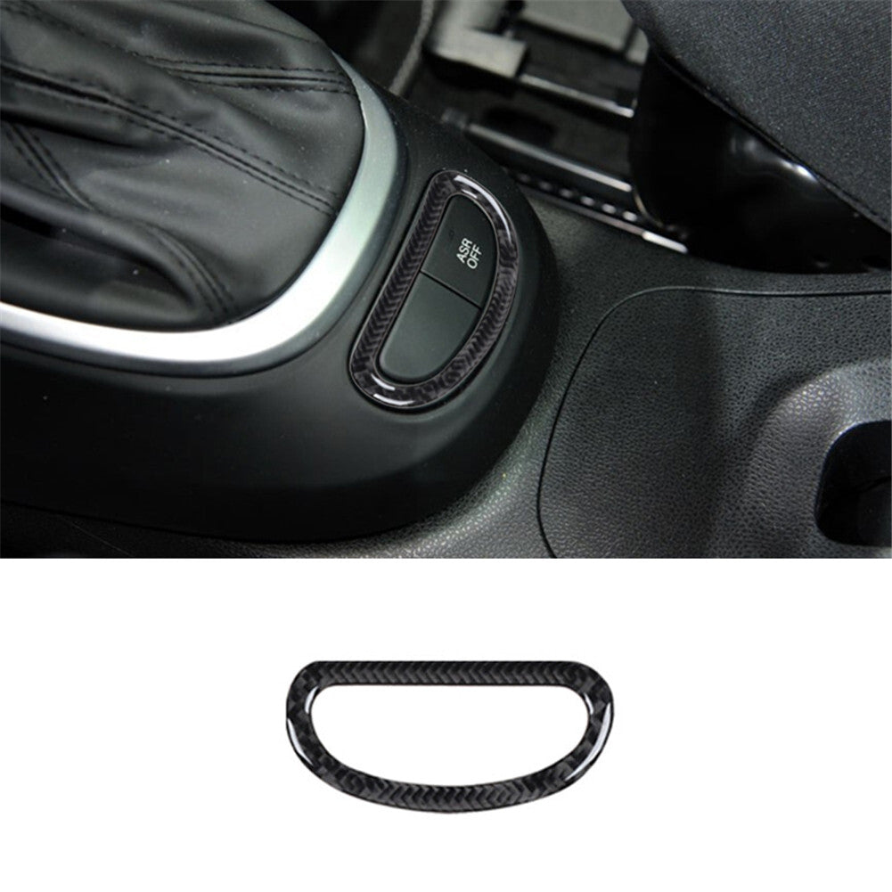 Carbon Fiber Gear Shift Floor Console Buttons Cover Trim For 2014-2017 for Fiat 500L