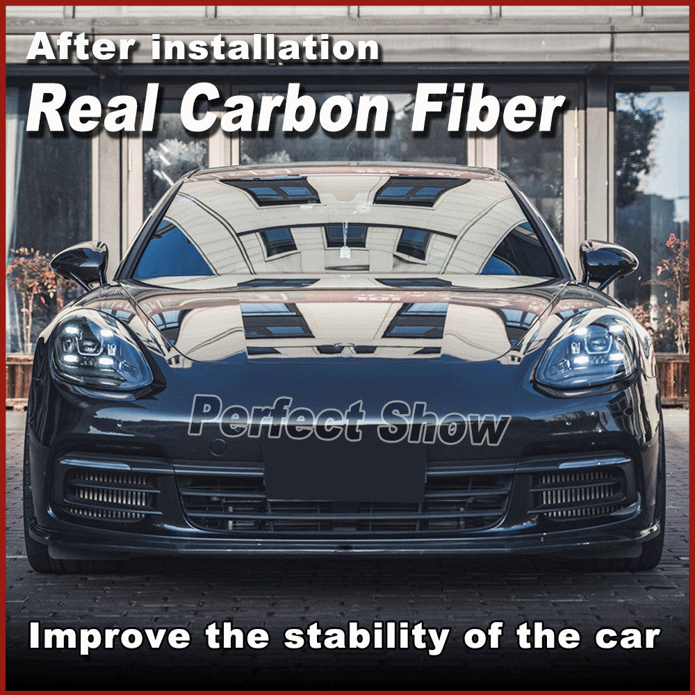 for Porsche for Panamera 971 2017-2019 REAL CARBON Front Bumper Lip Splitter Spoiler