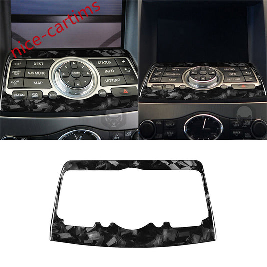 Forged Carbon Central Multimedia Panel Trim for Infiniti G37 2007-13 G35 G25 Q60