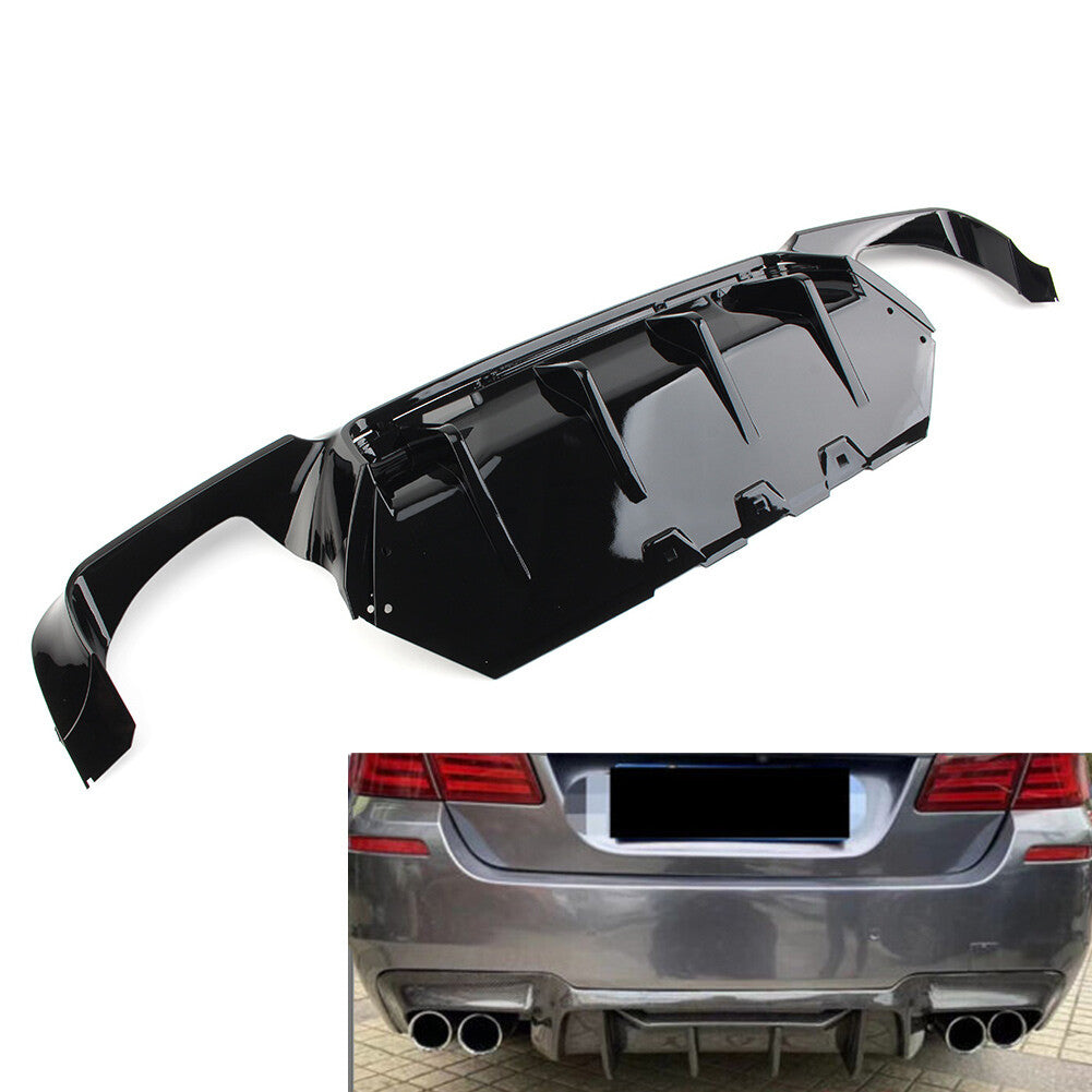 Rear Bumper Diffuser Quad Exhausts for BMW F10 M5 2011-2016 Gloss Black cl