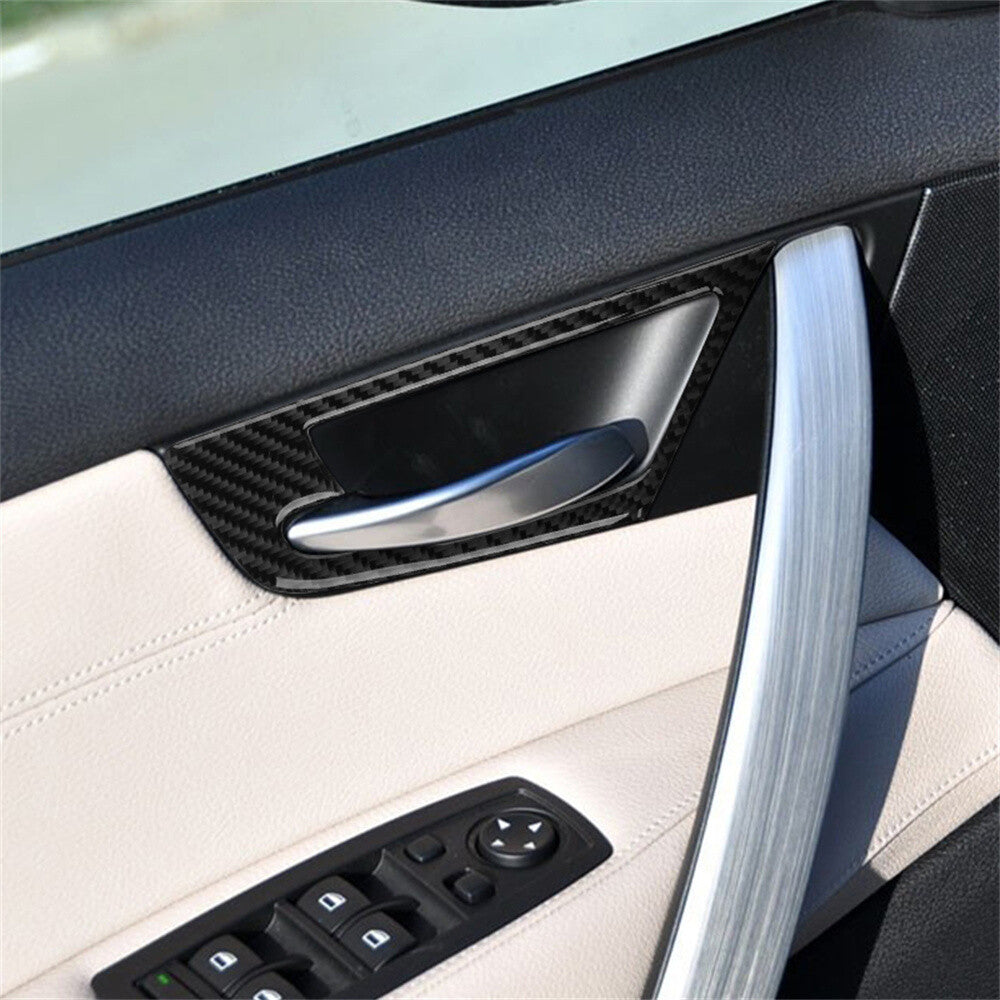 4X Carbon Fiber Door Handle Frame Trim for BMW X3 2004-2010