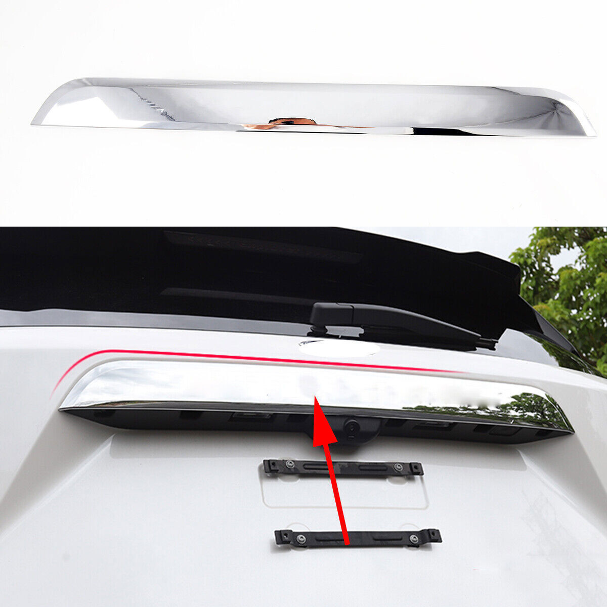 1PCS Chrome Rear Tail Trunk Lid Cover Trim Accessories for Ford Explorer 20-2024