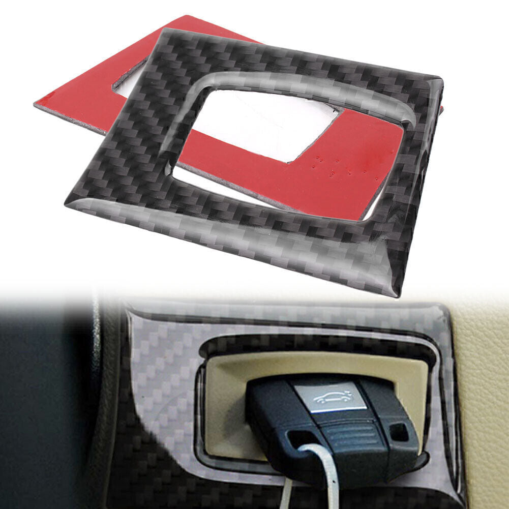 Kohlefaser-Schalter Tasten Zierrahmen Cover Trim f¨¹r for BMW 320i E90 E92 E93 Auto