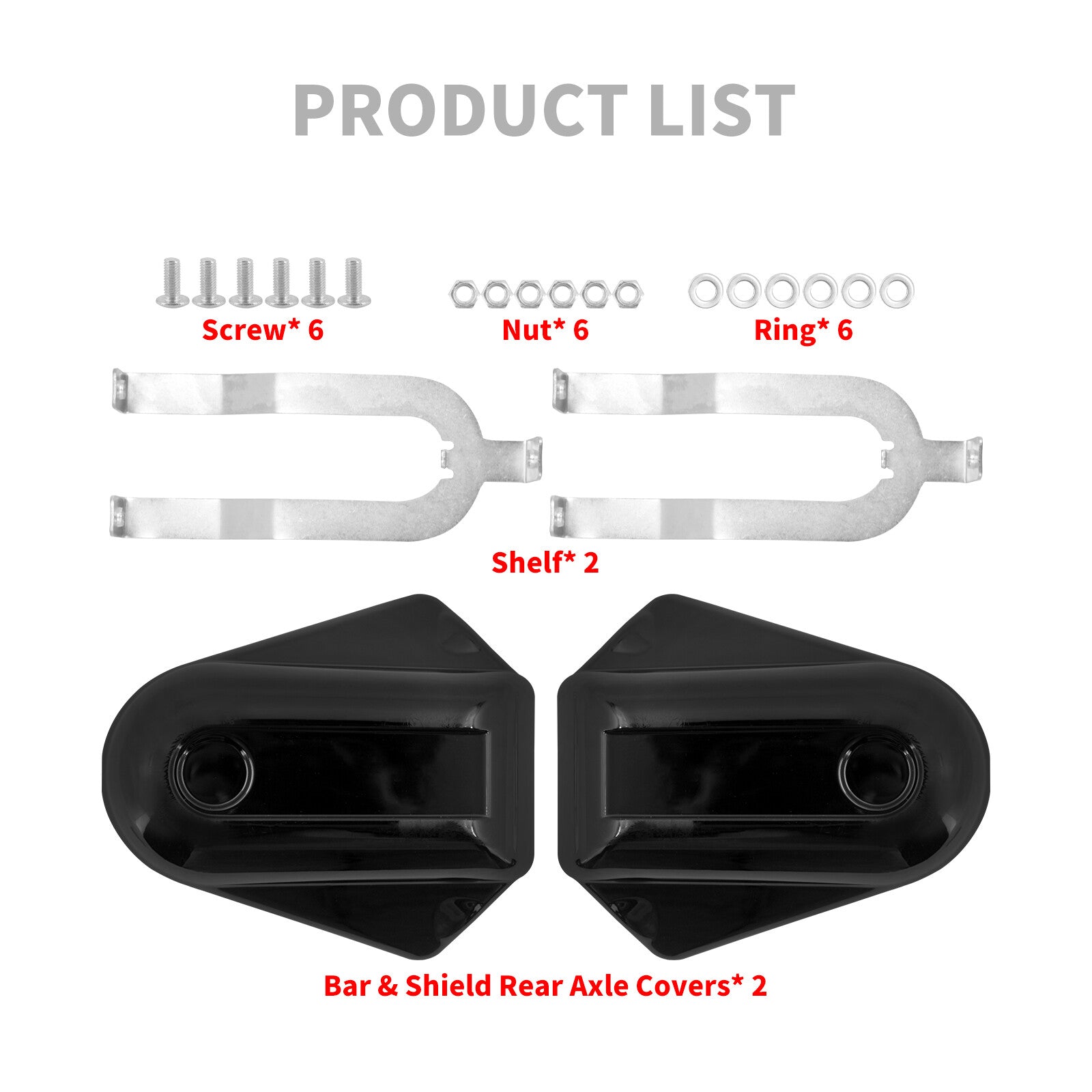 Black Bar Shield Rear Axle Covers Guards Swingarm for Harley Softail FLS 08-17