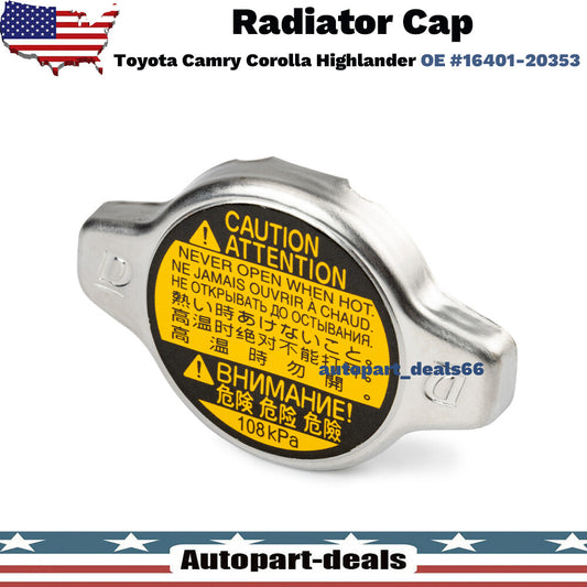 Radiator Cap Replacement 16401-20353 108kPa for Toyota 2001-2017 for Camry for Corolla
