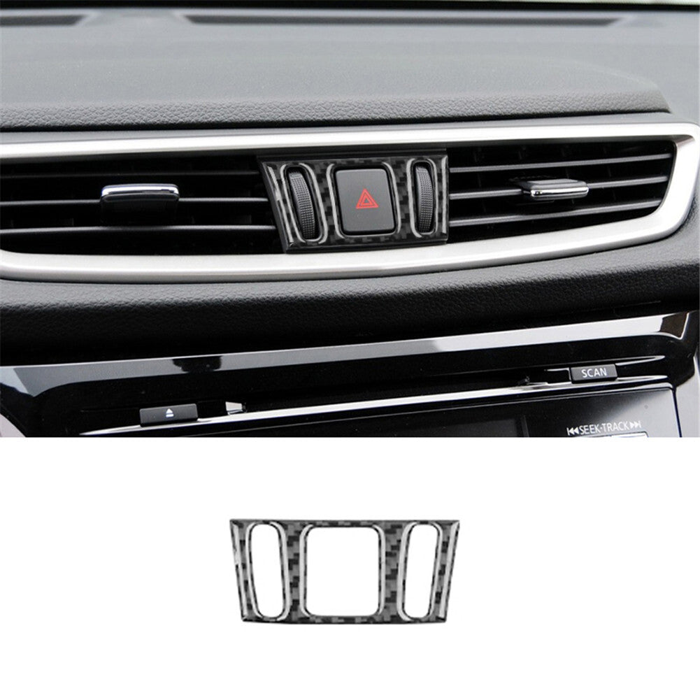 Carbon Fiber Warning Light Inner Frame Cover Trim for Nissan Rogue 2014-2016