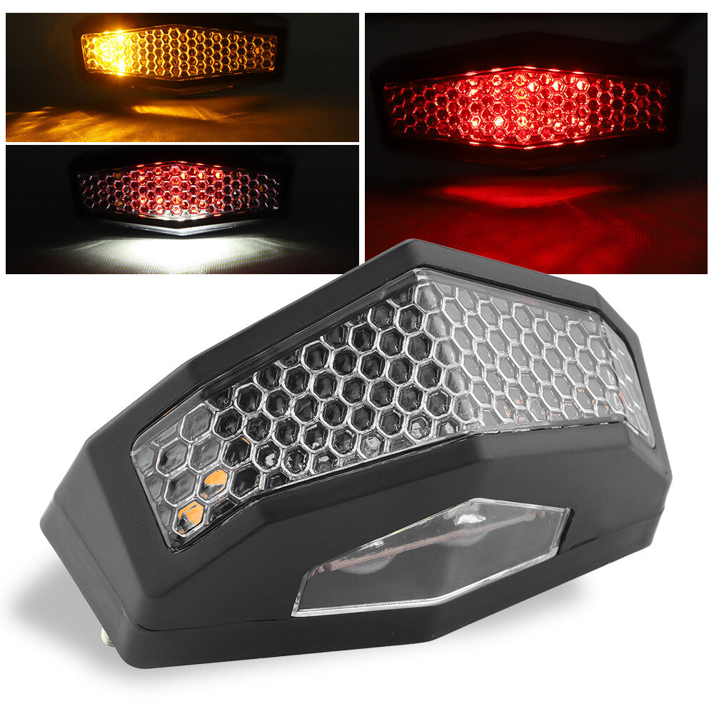 Motorcycle LED Turn Signals Brake Tail Light License Plate Integrated DRL Lamp