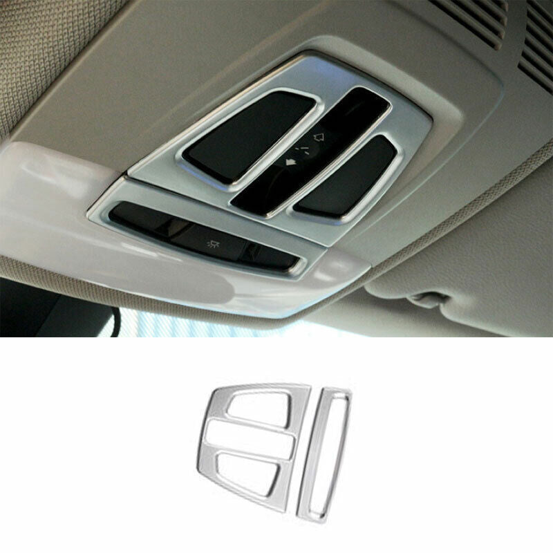 for BMW X5 X6 F15 F16 2014-18 ABS Silver Front Reading Lamp Frame Cover Trim 2P