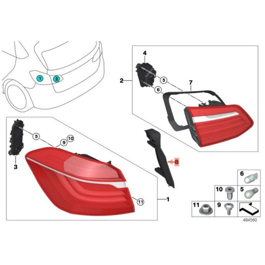 Gutter strip Right for BMW F45 216d 216i 218d 218dX 218i 220d