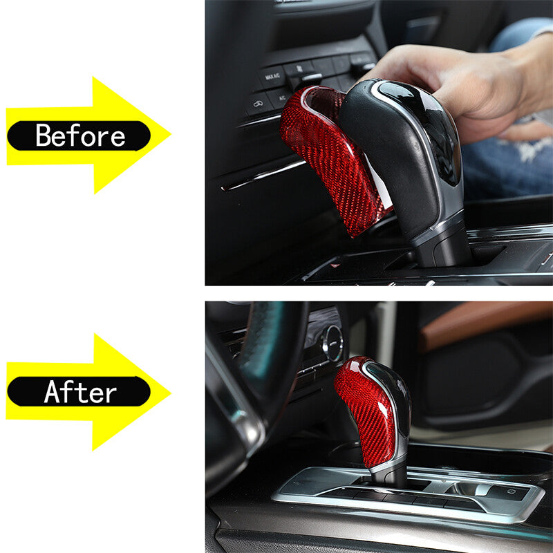 Red dry carbon fiber automotive gear shifter cover trim suitable for Maserati Ghibli for Levante