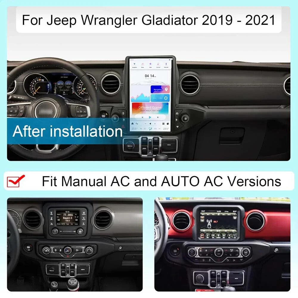 13.6 Android for Tesla Vertical Screen GPS Radio Carplay for Jeep for Wrangler 2018-2022
