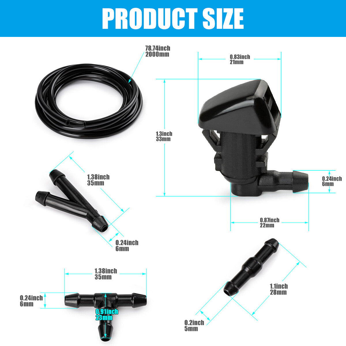 2-Pack 7T4Z-17603-A new Windshield Washer Sprayer Kit for Ford F-350 F-450