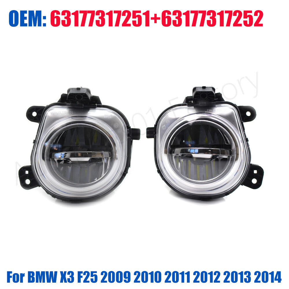 1Pair Front Fog Light Lamp for BMW X3 F25 2009 2010 2011 2012 2013 2014 2015