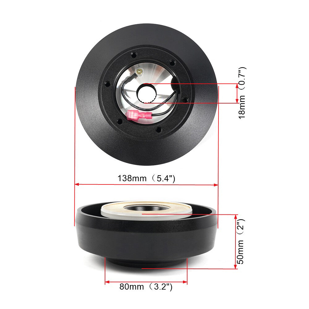Black 161H Steering Wheel Short Hub Adapter for 1992-1997 for Ford F150/F250/Ranger