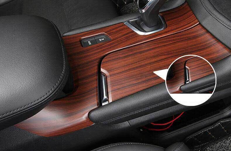 for Cadillac XT5 2017-19 Wood Grain ABS Inner Gear Box Shift Panel Cover Trim 3x