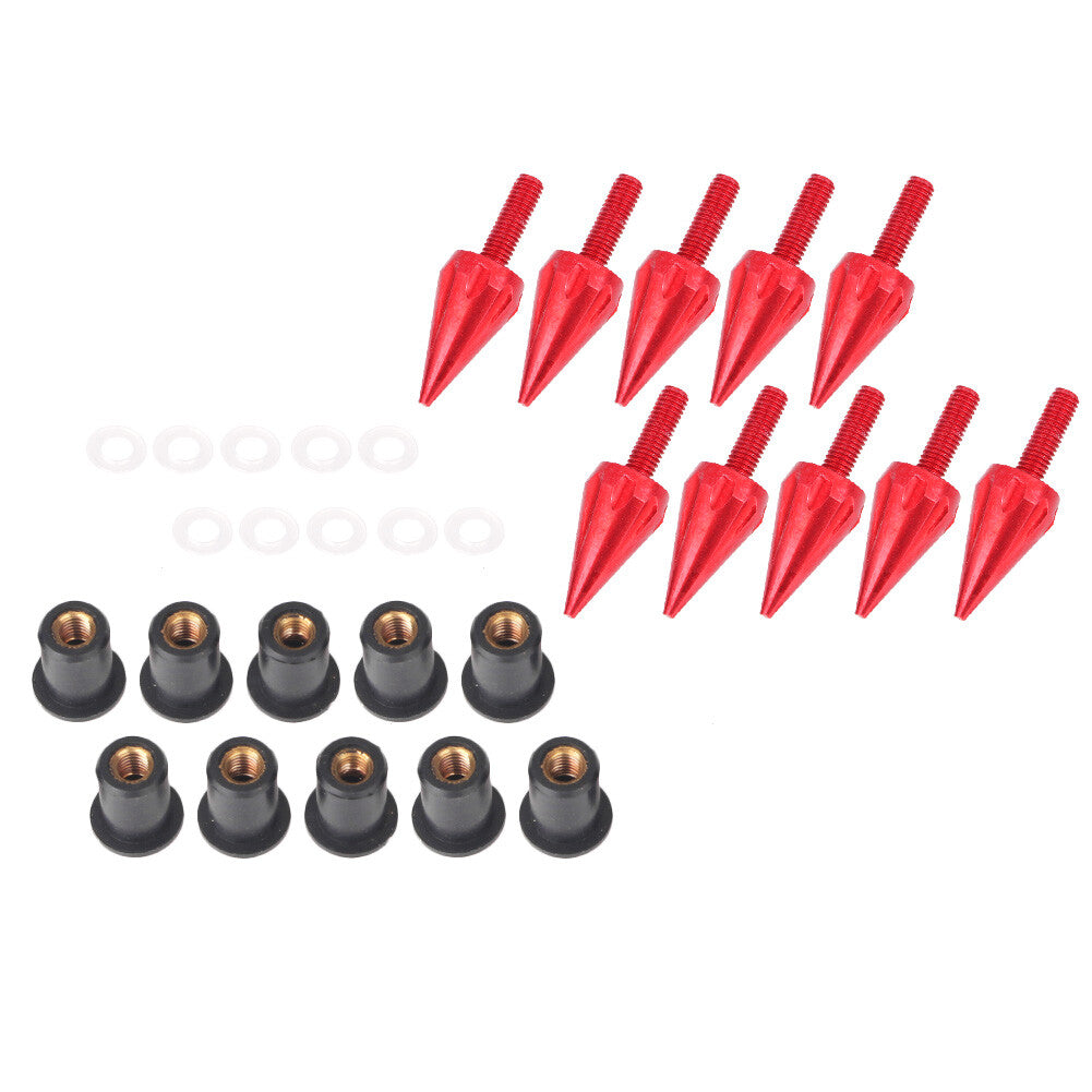 10PCS for Yamaha for Honda Windscreen Windshield Spike Bolts Red