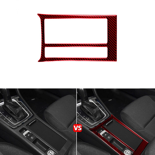 Red Carbon Fiber Watercup Holder Panel Cover Trim Fit for VW for Golf MK7 2013-2017
