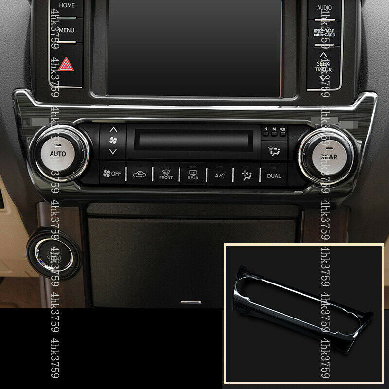 Black Titanium Air Condition Panel Cover Trim for Toyota Prado FJ150 2010-2021