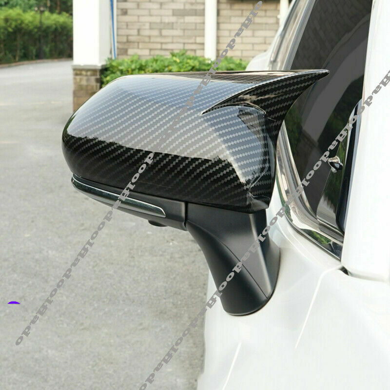 Carbon Fiber Look Ox Horn Rearview Mirror Cover Trim for Toyota for Avalon 2019-2022