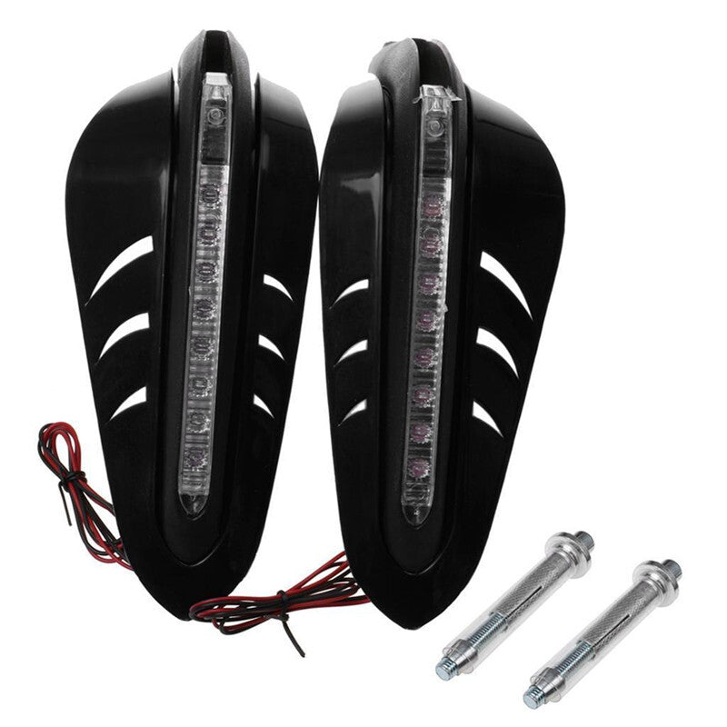 Motorcycle White LED Light Hand Guard Protectors Handlebar Cover for Handle 22MM