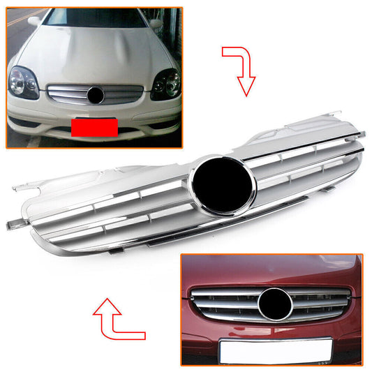 Front Upper Grille Grill for Mercedes-Benz R170 W170 SLK Class 98-04 Chrome