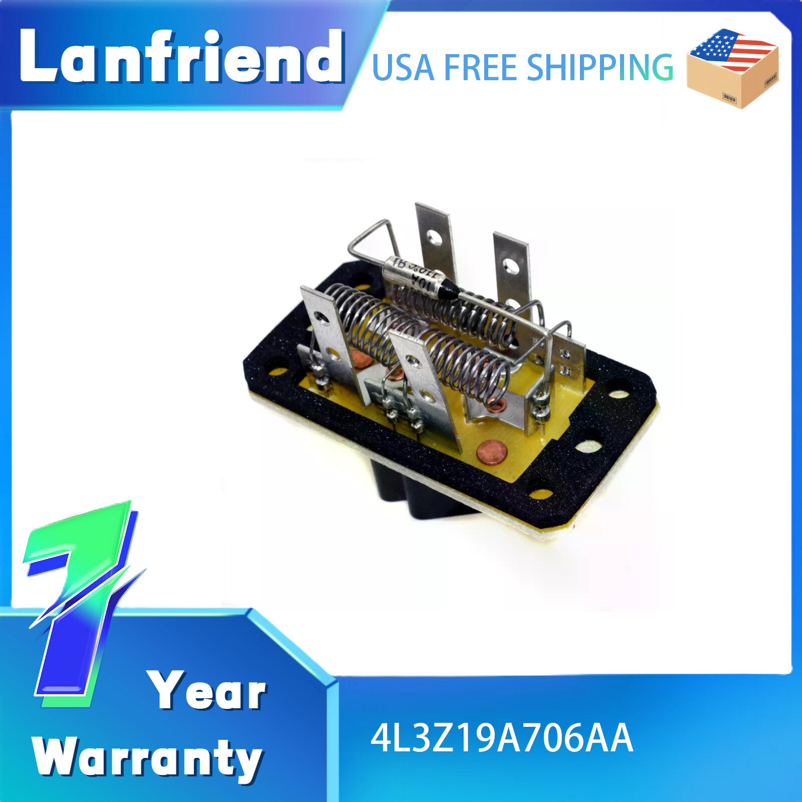 4L3Z19A706AA Blower Motor Resistor Fit for Ford F250 F350 F150 Super Duty 1997-2004