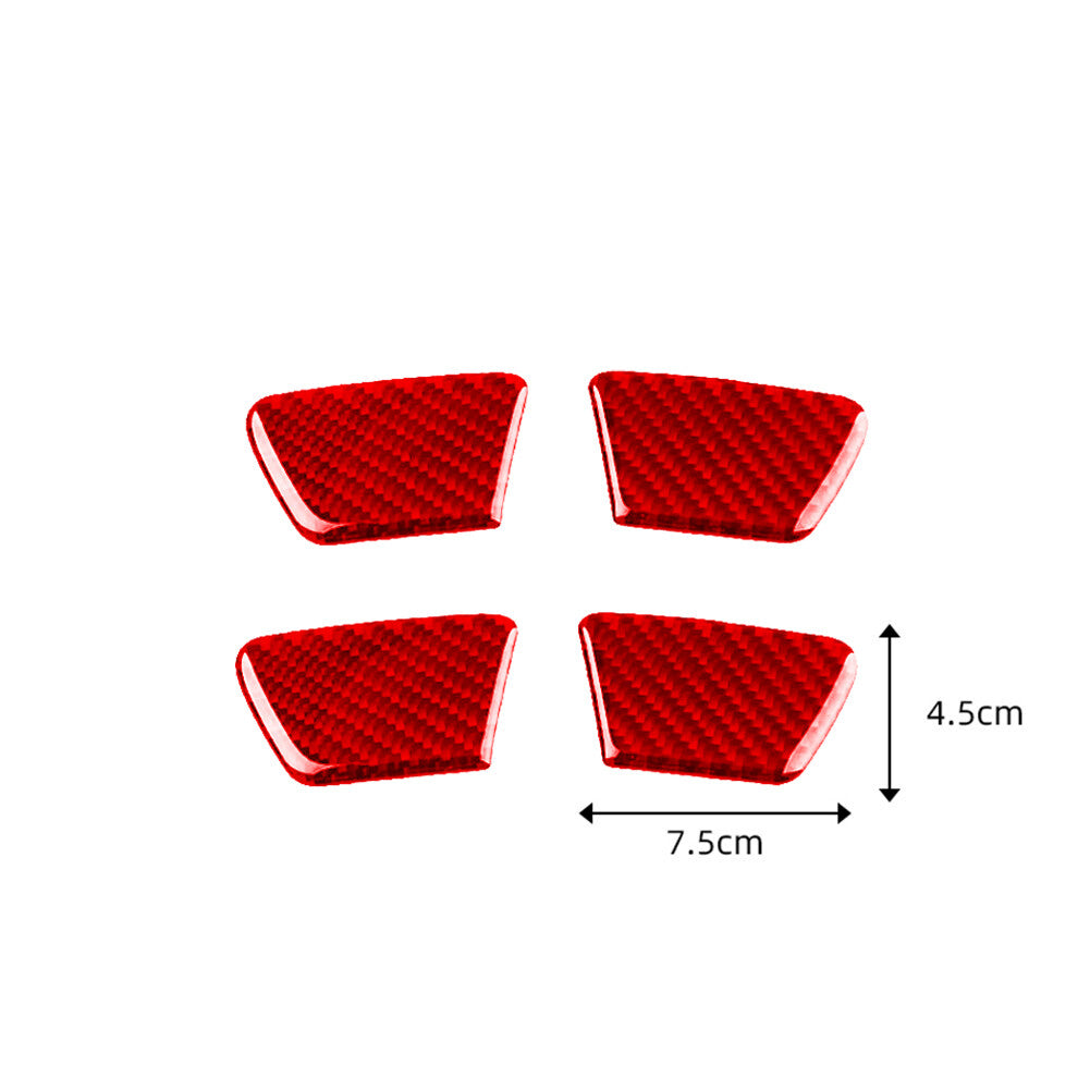 4Pcs Red Carbon Fiber Door Bowl Sticker Cover Trim for Chevrolet for Cruze 2009-2015