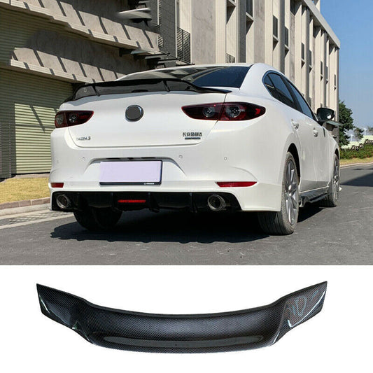 R style Carbon fiber Rear Tail Trunk Spoiler Wing Lip for Mazda 3 Sedan 2019-24