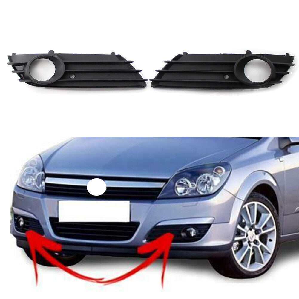 FRONT BUMPER LOWER GRILLE FOG LIGHT HOLE L+R Set for VAUXHALL ASTRA H 2004-2007