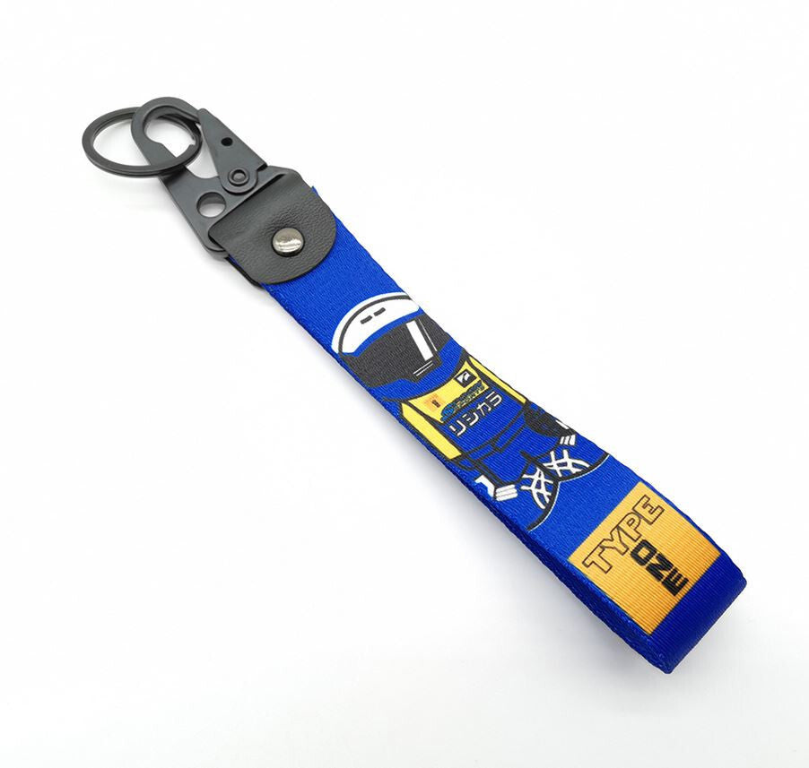 Car keychain/key ring with lanyard, car accessories, spoon, sporty blue, suitable for Toyota .