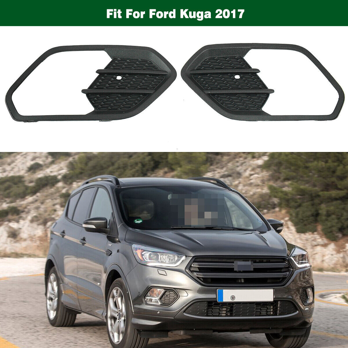 Front Fog Light Lamp Cover Bezels Right Left for Ford Escape Kuga 2017-2019