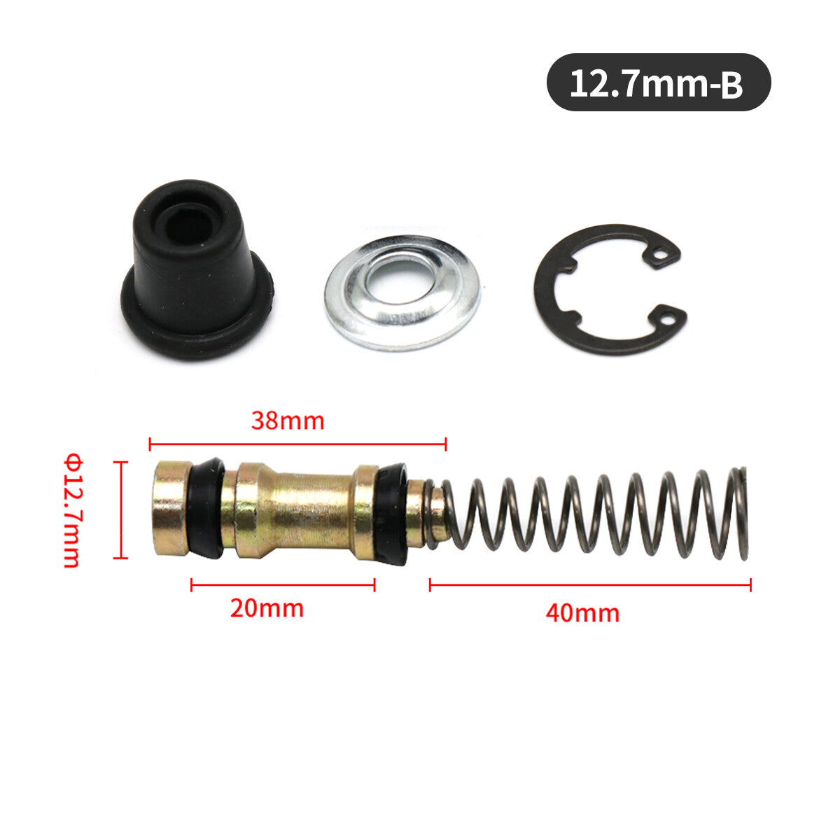 12.7mm Rear Hydraulic Clutch Brake Piston Plunger Repair Kit for ATV
