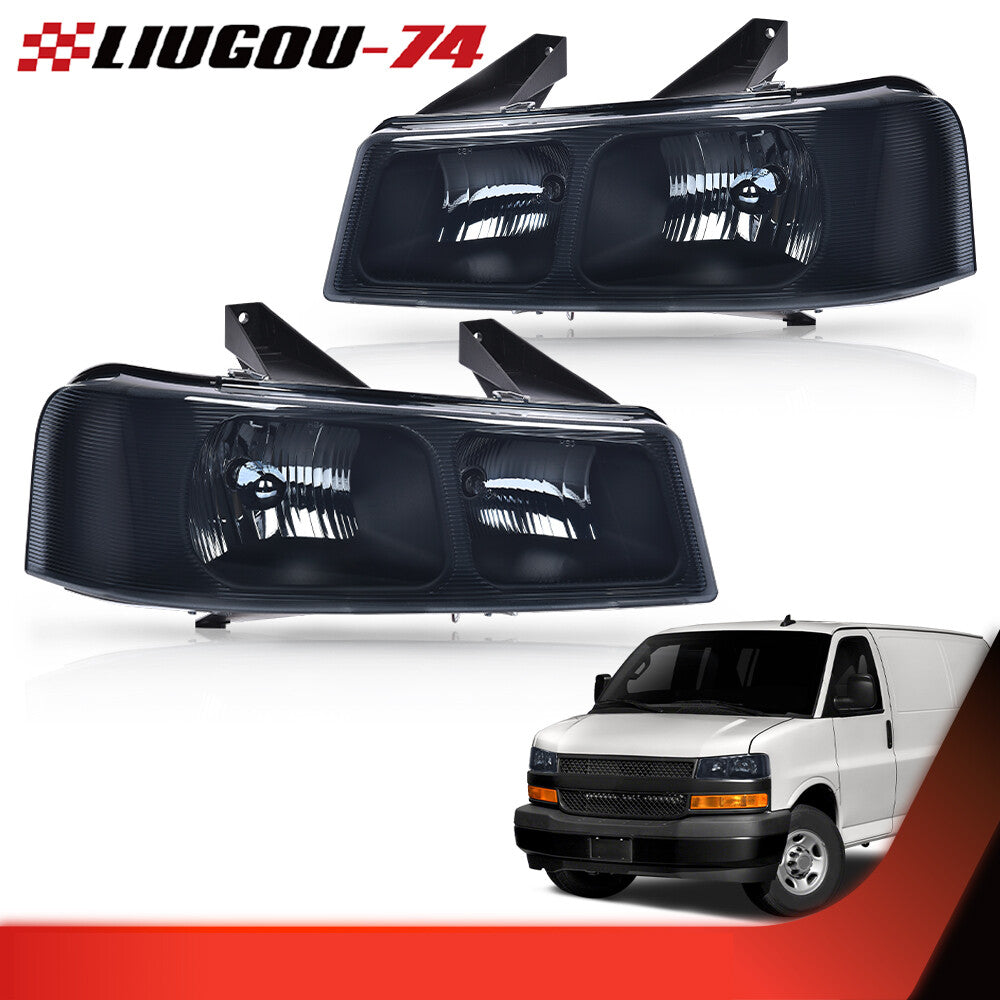 Suitable for 2003-2019 for Chevrolet Express for GMC Savana Van chrome/smoked headlights