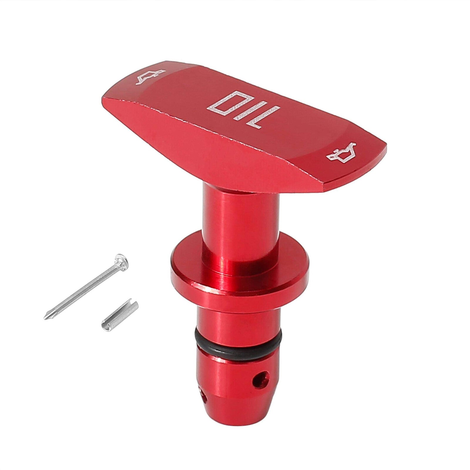 Red Billet Aluminum Oil Dipstick Handle fits MOST for Chevy , for Ford , for Dodge , for Jeep V8