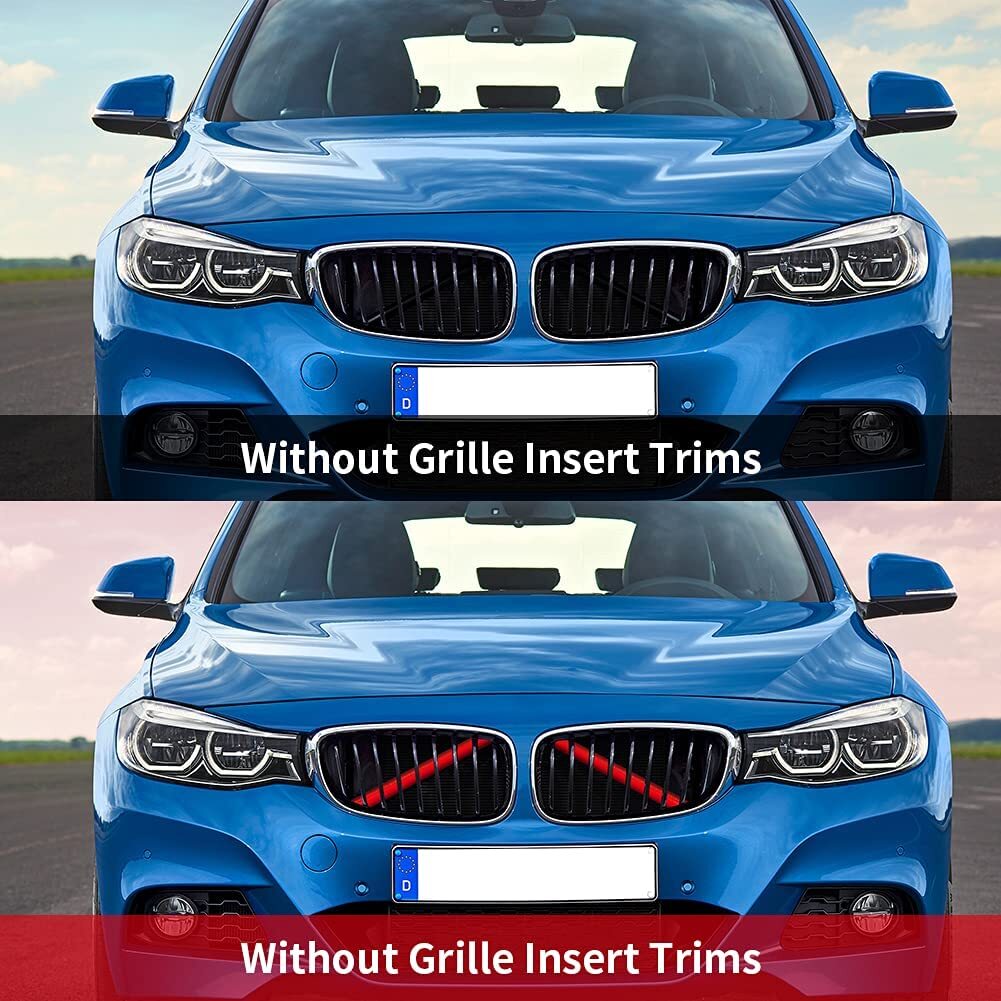 2x Red for 2020-2023 for BMW 3 Series G20 Car Front V Brace Grille Trim Strips Cover