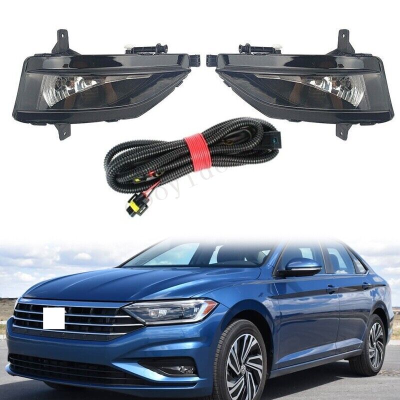 for VW for Jetta 2019 2020 2021 Set Front Bumper LED Fog Light Lamp With Bulb+Wire
