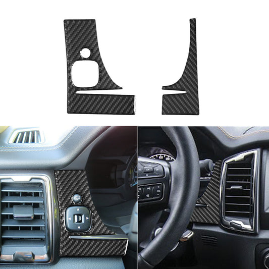 2Pcs Carbon Fiber Speedometer Frame Cover Trim for Ford Ranger 2019-2022