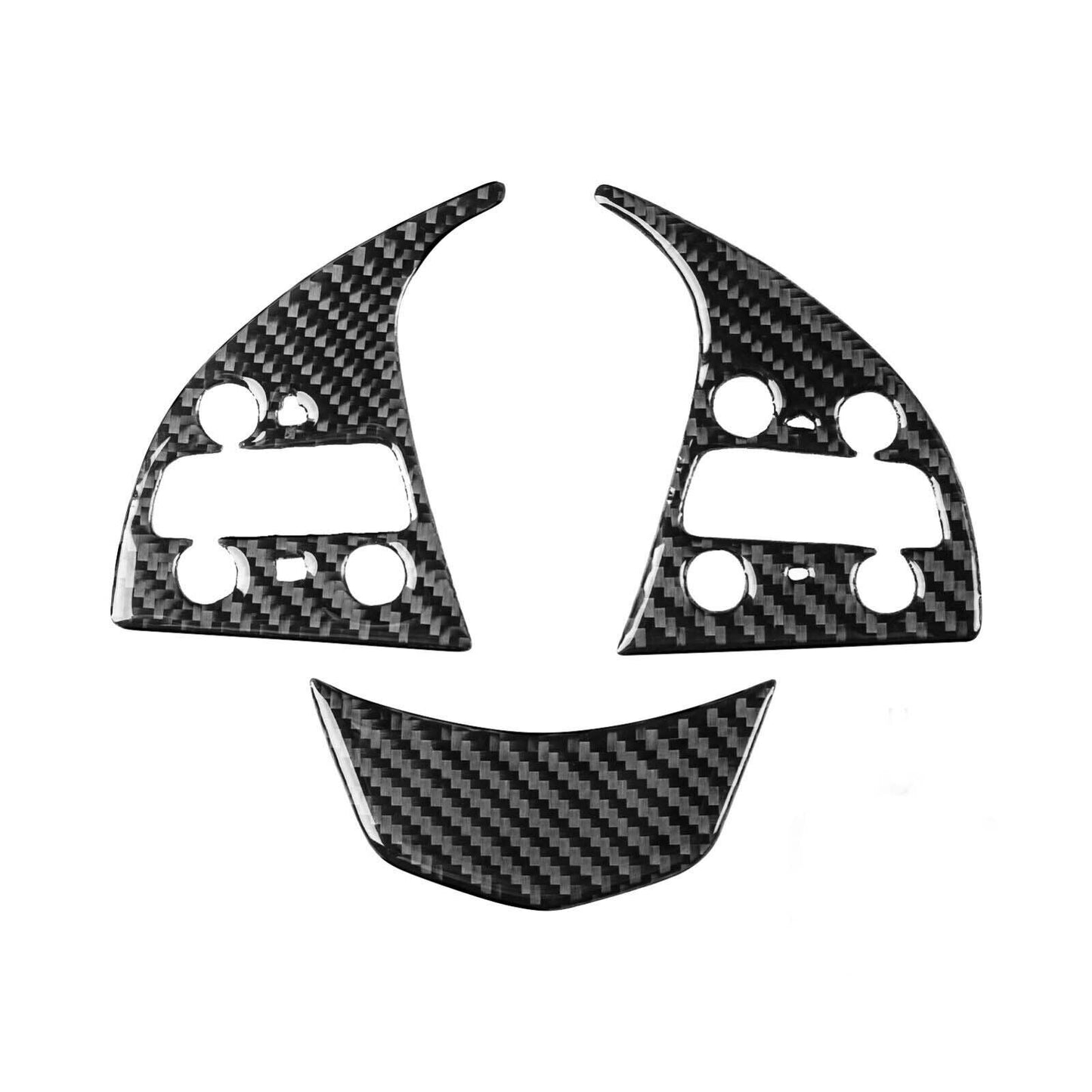 3Pcs Carbon Fiber Interior Steering Wheel Cover Trim for Cadillac ATS 2013-2019