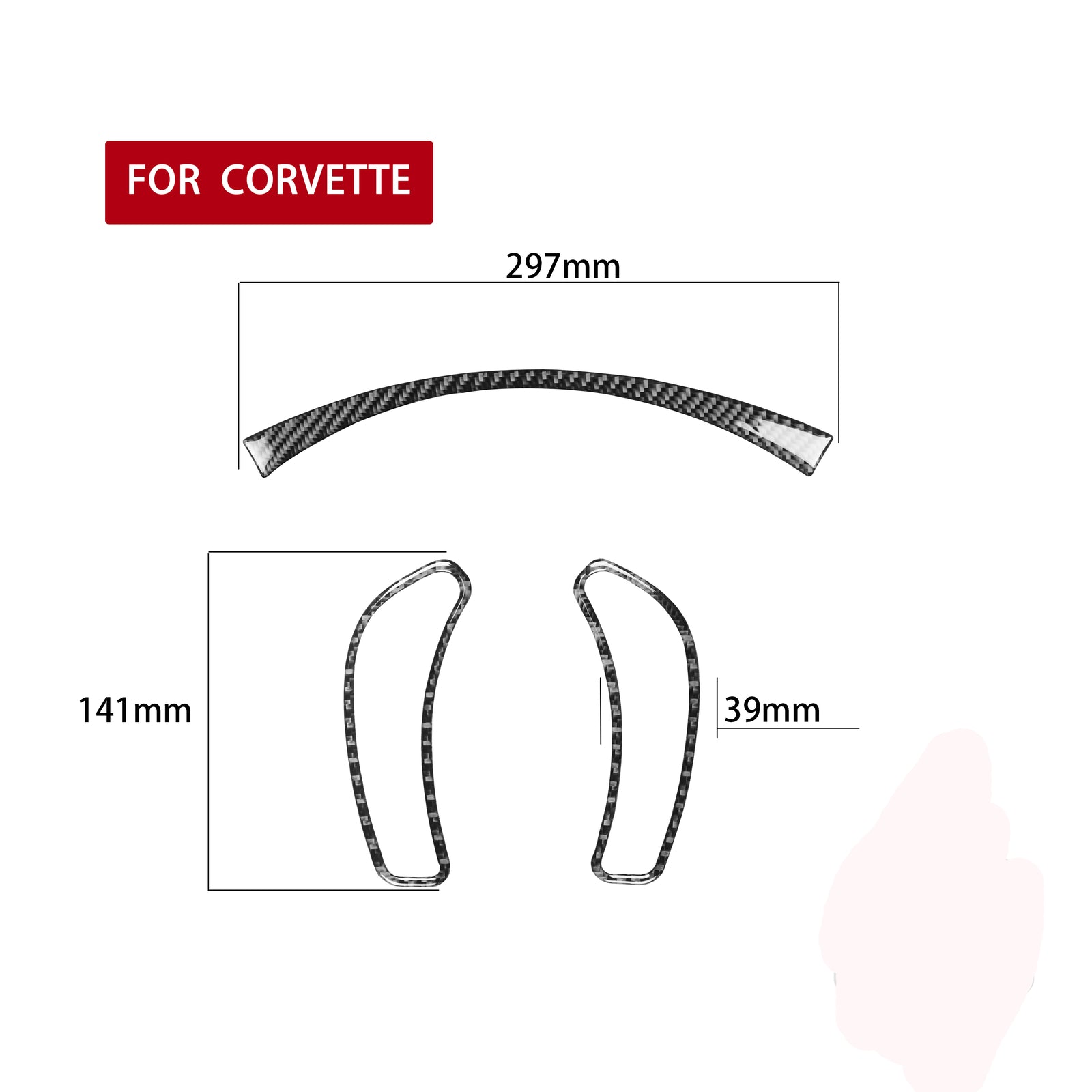 for Chevrolet for Corvette C6 2005-2007 Carbon Fiber Inner Console Frame Cover Trim